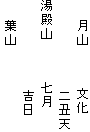 月山 文化
二丑天
湯殿山 七月
吉日
葉山